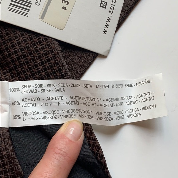 ZARA MAN Woven Neck Tie Brown Size Medium - Picture 7 of 7